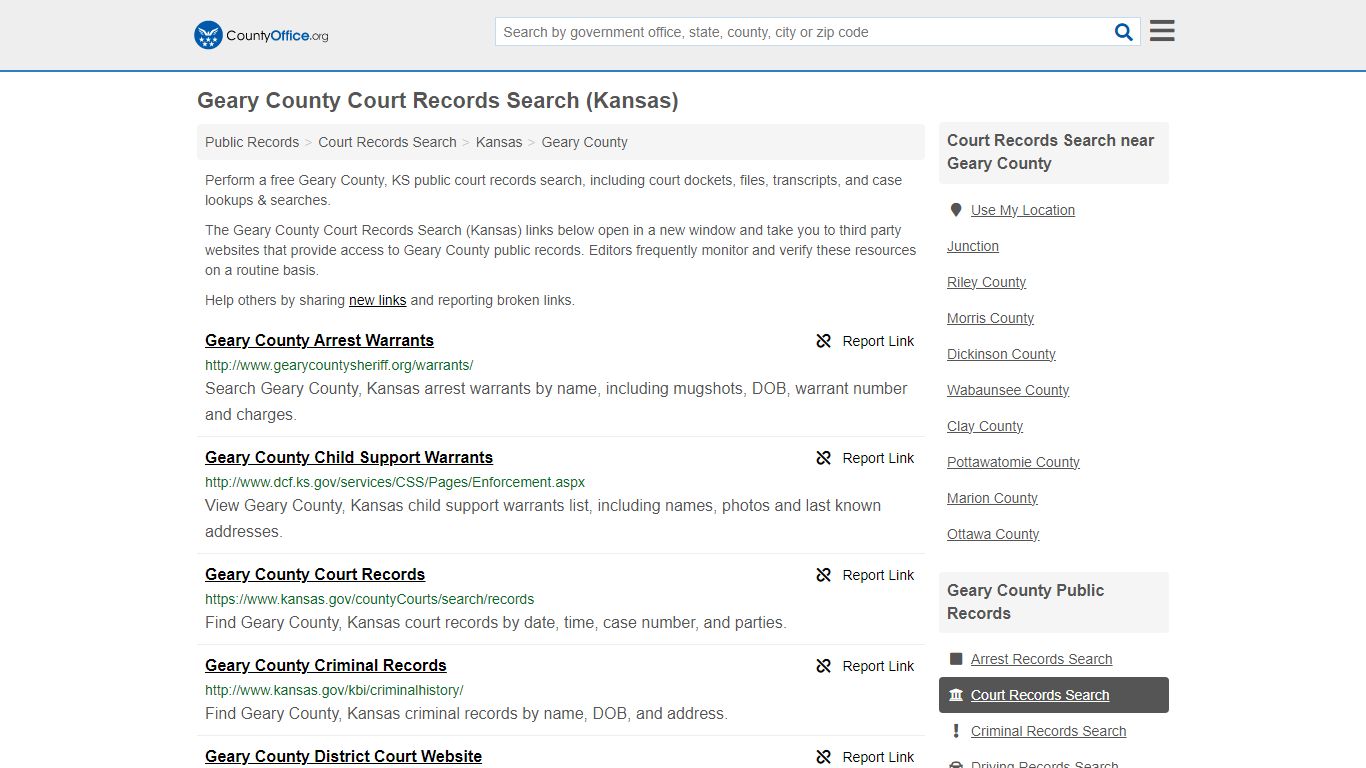 Geary County Court Records Search (Kansas) - County Office